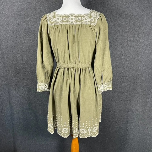 Madewell Embroidered Corduroy Square-Neck Mini Dress - Picture 3 of 7